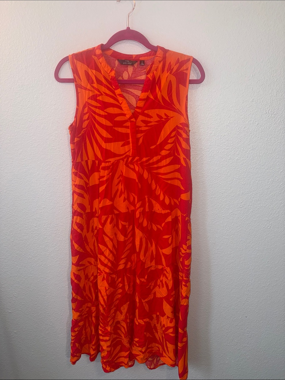 Vibrant Orange Tank Tropical Dress